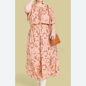 NEW Knox Rose Flutter Sleeve Boho Maxi Dress with Pockets L